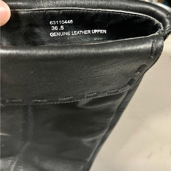 NWOT Black leather high boots, size 6.5, new. Middle height hills. Under knee - Picture 9 of 15